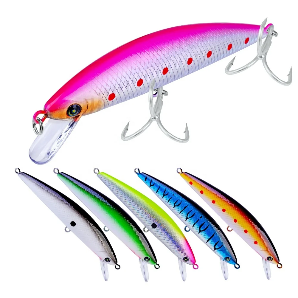 

13cm 41g Hard Plastic Minnow Fishing Lure Artificial Hard Bass Bait Wobblers, 6 colors