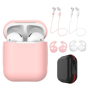6 Pieces Set For Apple Airpod EVA Case, Anti Lost Earphone Strap + Silicone Case for Airpod iPhone Accessories