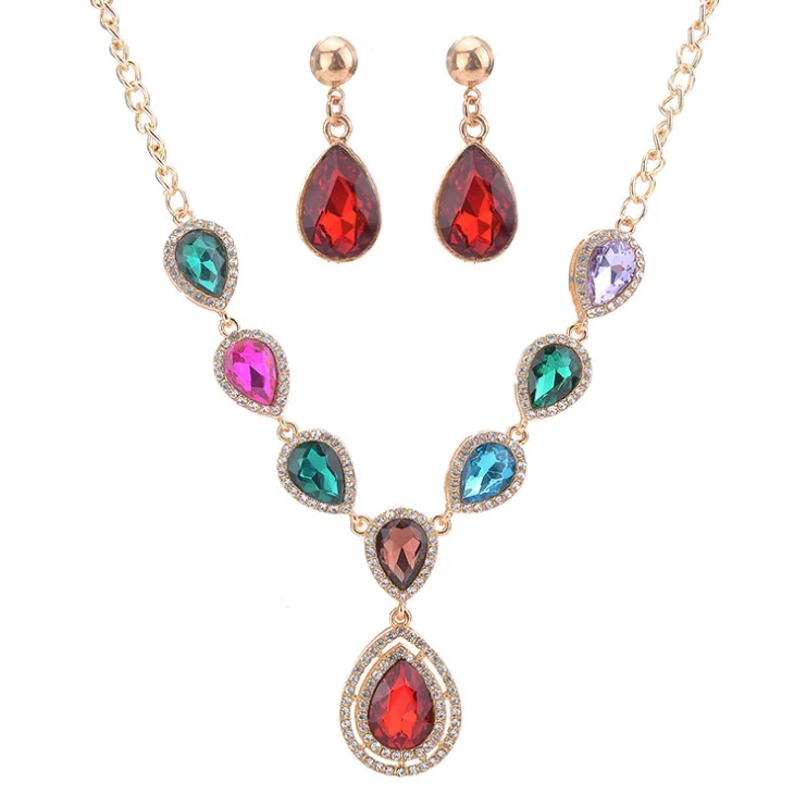 

Boho jewelry woman water drop necklaces set, N/a