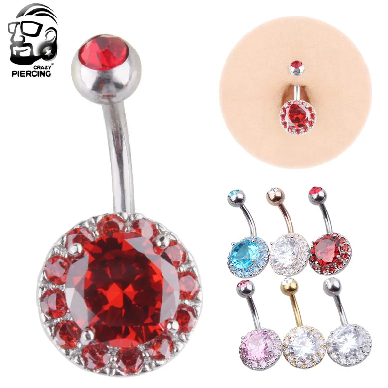 

316L Surgical Steel Teardrop Dangle Belly Button Ring Navel Ring Body Piercing Jewelry, Clear;pink;blue;geen