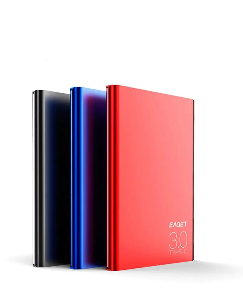 

EAGET 2.5 External Hard Drives 2TB hdd 2.5 inch High Speed Type C 3.1 Hard Disk Ultra-thin USBC Mobile HDD for Laptops Desktop, Black red blue