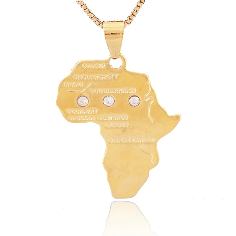 

18k Glod Plating Copper material Africa Map Pendant, Gold