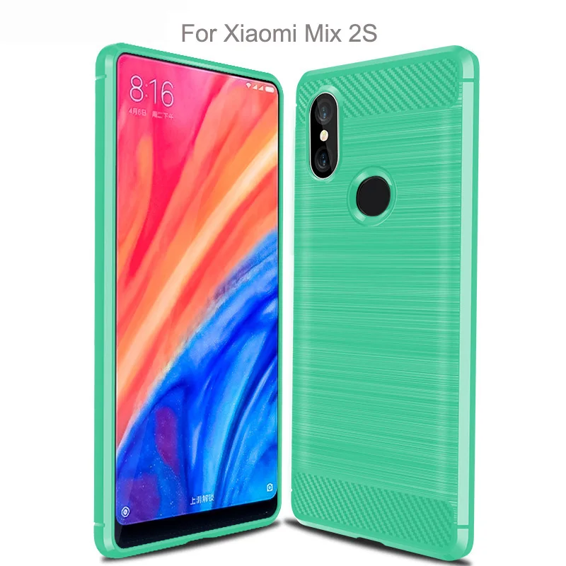 Carbon Fiber Tpu case for Xiaomi Mix 2S Soft CF Cover