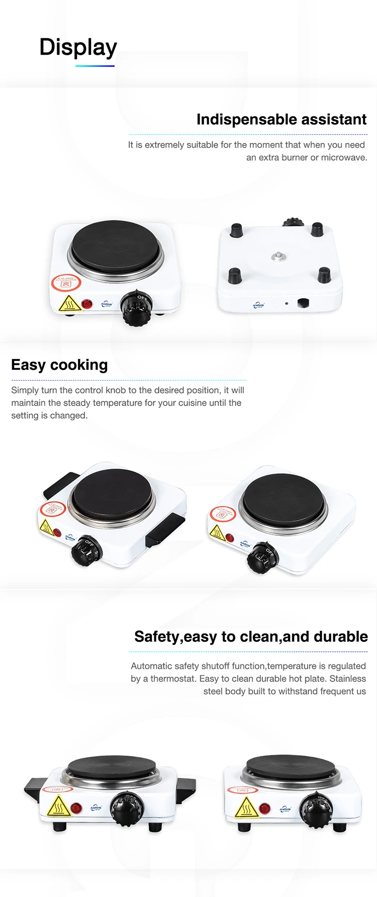 500w Small Hotplate Single Burner Electric Hot Plate Heater With Ce