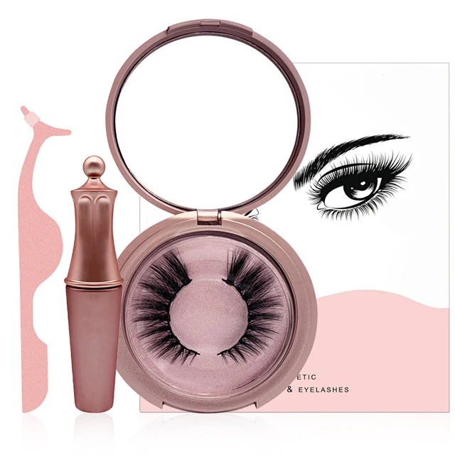 

Newest Private Label Magnet Eyelashes Waterproof Liquid Magnetic Eyeliner With Tweezer Set, Black color