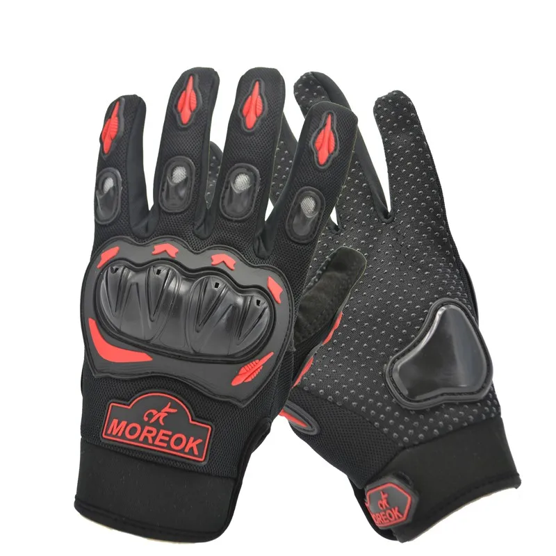 

MOREOK motorcycle gloves with joint protector gloves durable, As picture