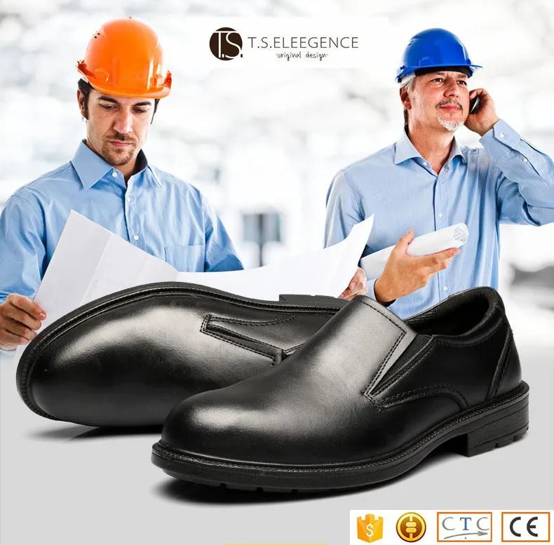 Black Slip On Steel Toe Cap Formal Safety Work Shoes For Men - Buy ...