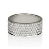 five-row eternity ring Rhodium Plated 925 Sterling Silver jewelry 5 Layer Row CZ Pave Set Eternity Band Ring