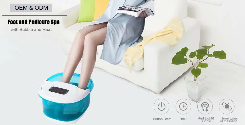 Etl Electric Heated Oxygen Water Portable Rolling Kneading Ion Foot Spa