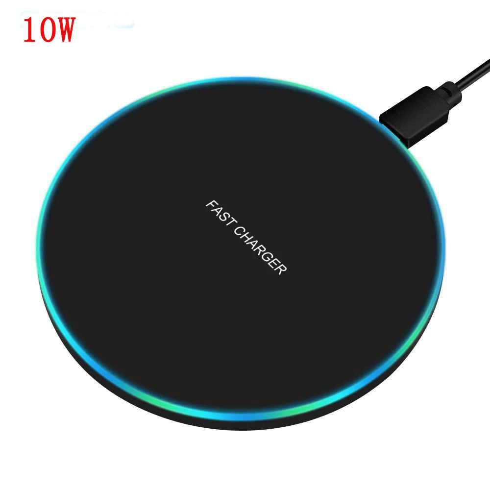 

2019 Promotion gift OEM Fast charging 10w 5V2A qi wireless charger quick charge for iphone x xr max plate, White;black;silver;grey