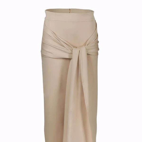 

multi color darcon pencil hip package skirt with belt, Black