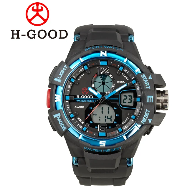 

H-GOOD 289 Cheaper Private Label Men Analog Digital Outdoor Sport Original Watches Back Light Plastic Quartz Watch