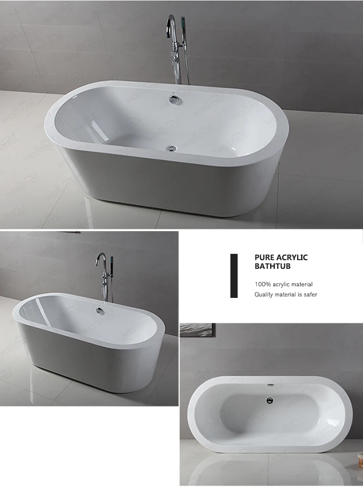 Waltmal cUPC Acrylic Material and Soaking function Free Standing Bathtubs