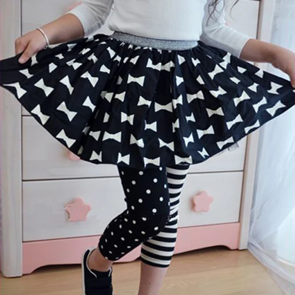 Hot New Kids Girls Toddlers Polka Dot Stripe Cotton Leggings Render Pants Trousers 1 9Y Leggings