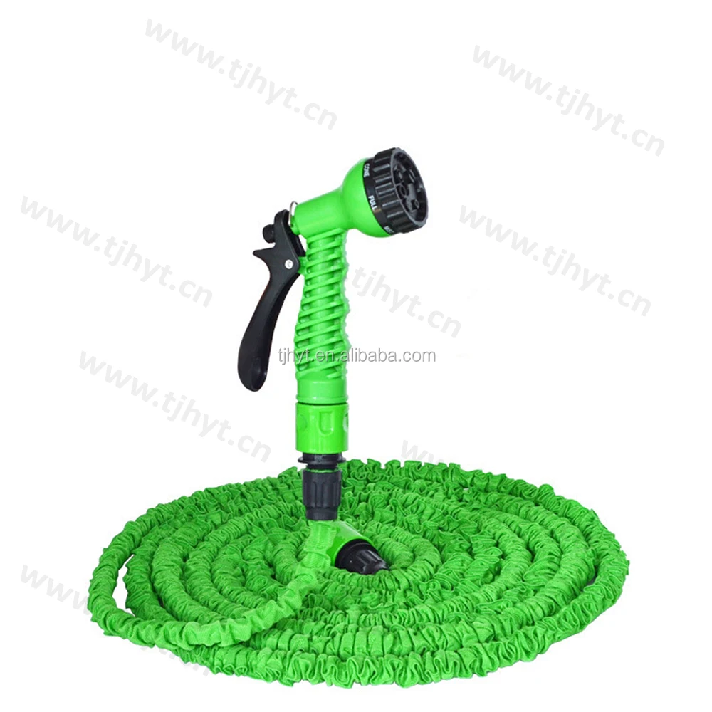 

Heavy duty durable latex magic expandable 25 ft black garden hose, Green bule orange black