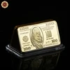 Coin Maker Manufacture US Dollar 24k Bill Note Gold Bar Quality 999.9 Gold Banknote Metal Bars With Plastic Case