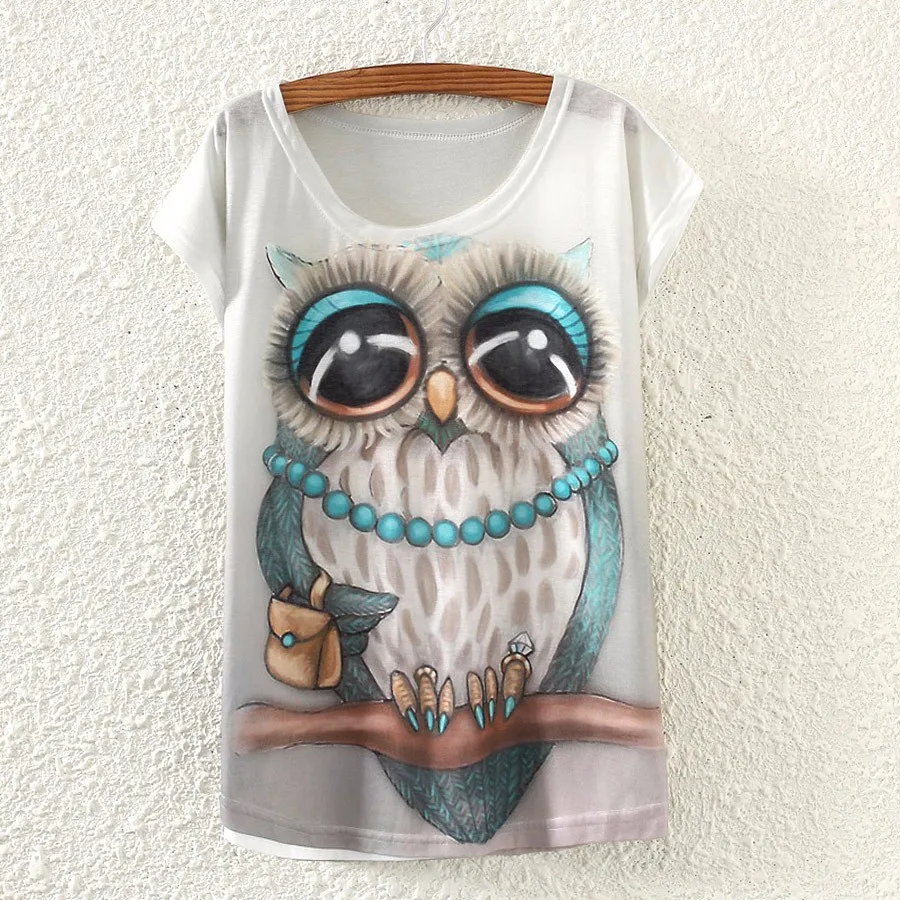 Camiseta De Manga Corta Con Estampado De Búho Buy Camiseta Camiseta De Manga Corta Con Estampado De Búho Buy Camiseta