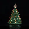 Mains powered colorful lighting beads tabletop Lighted Ceramic Christmas Tree