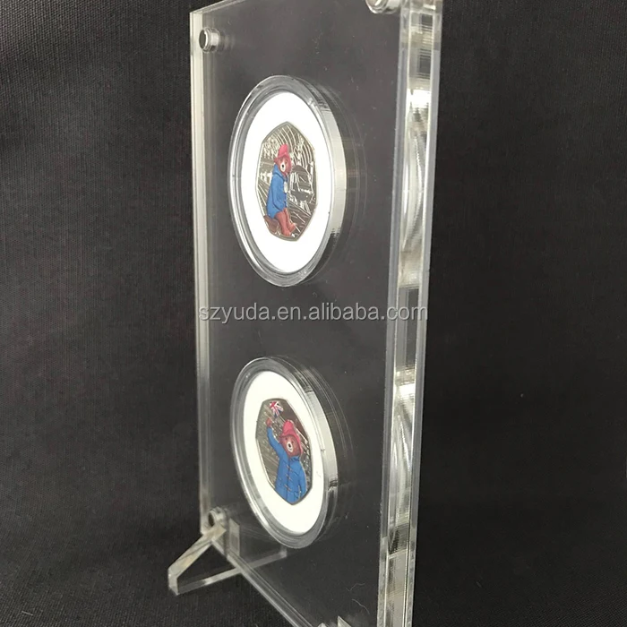 Factory Clear Acrylic Challenge Coin Display Holder Case With