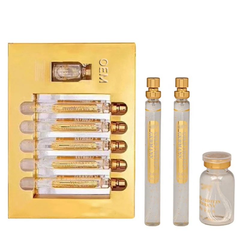 

Gold protein peptide anti-wrinkle fade fine lines remove wrinkles and tighten skin facial thread lift Set OEM Gold line carving