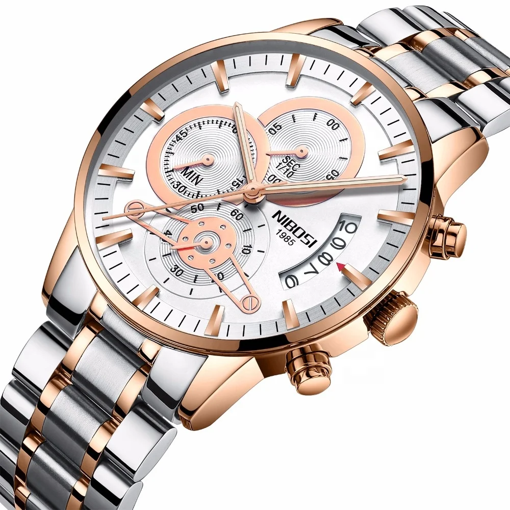 

NIBOSI 2309-1 Mens Watches Top Luxury Brand Men Gold Watch Relogio Masculino Military Army Analog Quartz Wristwatch
