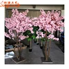 Pink flower small plastic flower trees artificial indoor cherry blossom tree for wedding