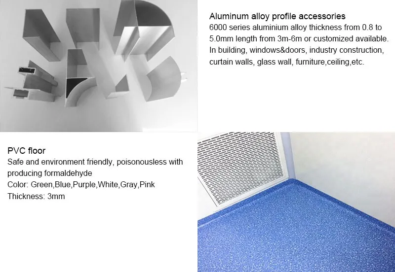 Pharmaceutical Clean Room With Aluminum Profile Support