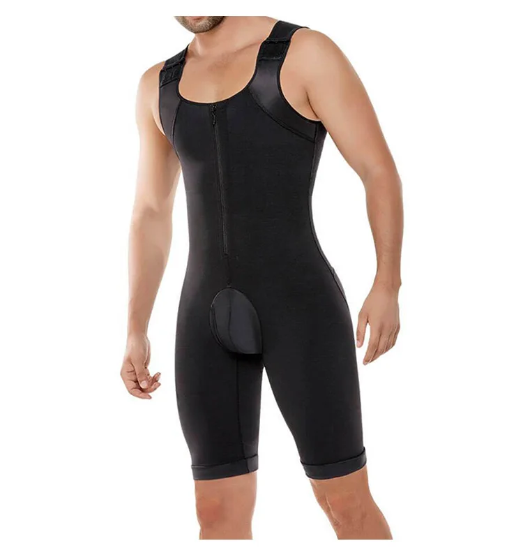 High Quality Euramerican Men's Full Body Shaper Zipper Slimming