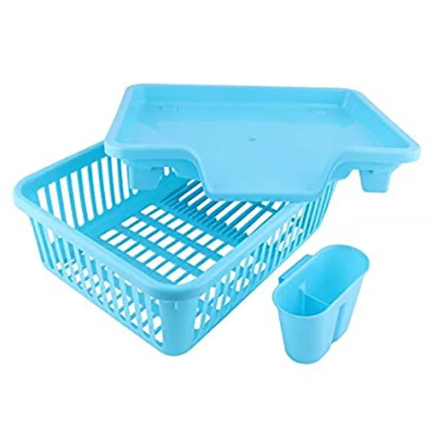 Plastic Kitchen Utensil Holder Sink Dish Drainer Rack Utensils Basket ...