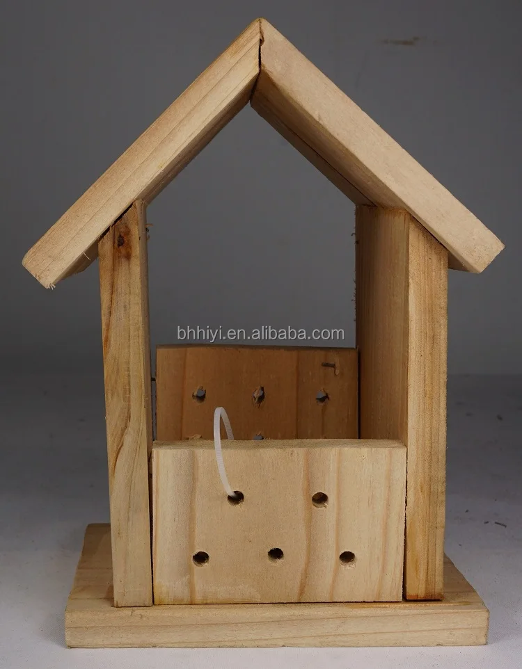 Hot Sale New Design Handcraft Natural Wood Hanging Bird Feeders