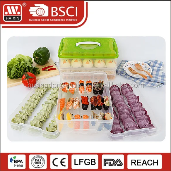 Haixing hot sale multifunctional 12 holes plastic egg tray Egg Storage Box With Handle