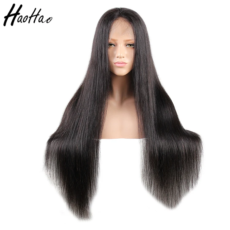 

2018 hot selling grade 10a human hair full lace wig, Natural color