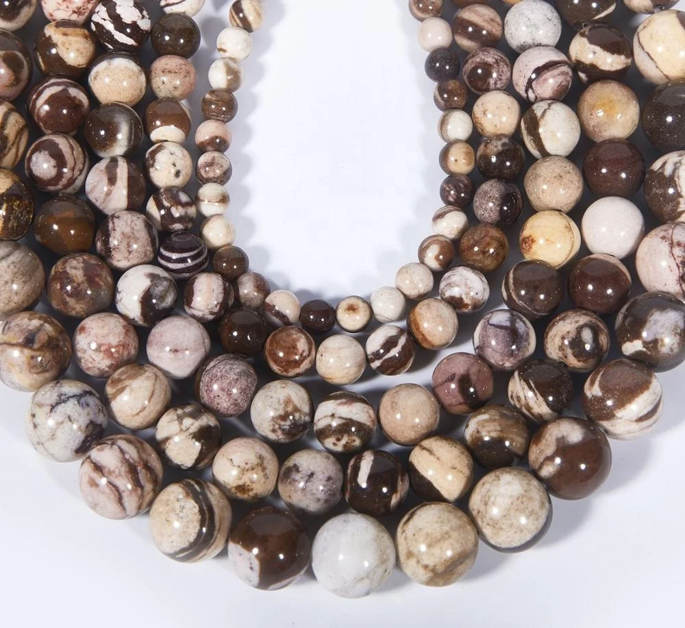 

Wholesale Natural Australian Zebra Jasper Gemstone Round Healing Power Loose Beads for Jewelry Making Necklace Bracelet