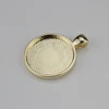 High quality metal charming / circle bezel setting / filigree antique-bronze cabochon