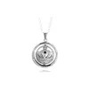 Silver Circle King Crown Decorative Pattern Pendant Necklace