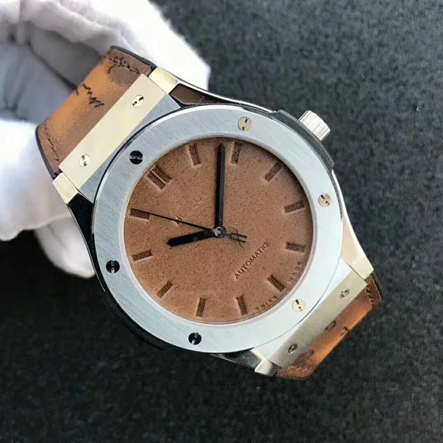 

TOP luxury brand watch stainless steel auto movement top quality gem watch case wristwatches for men, Rose gold silver