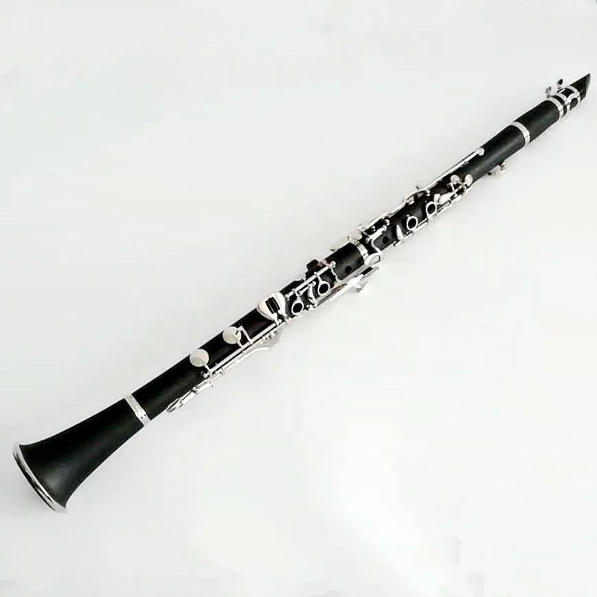 

Professional grade bakelite clarinet nickel plated clarinet G tone German style clarinet 18 keys, Black body