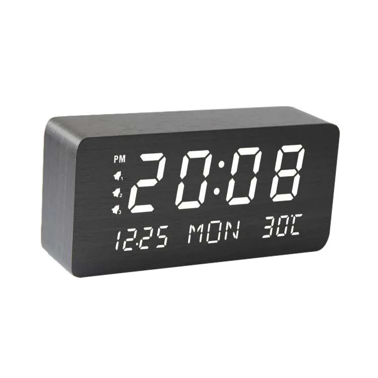 Factory wholesale Mobile phone 10W QI wireless charger digital alarm clock with calendar,temperature,date display