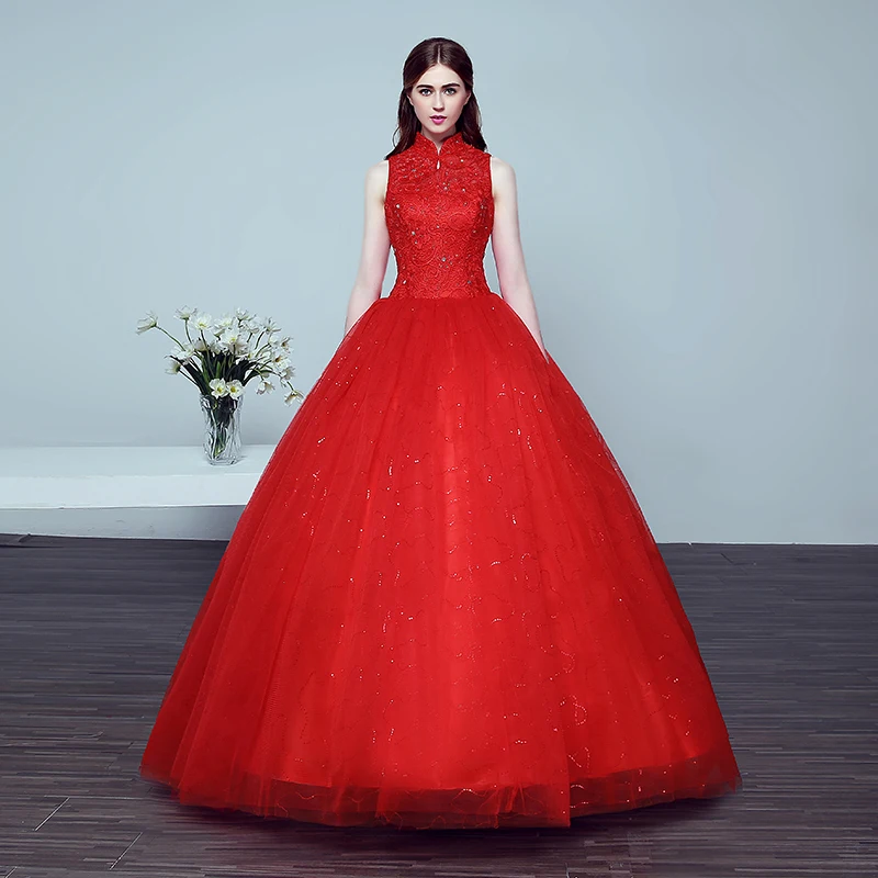vestido para casamento vermelho longo