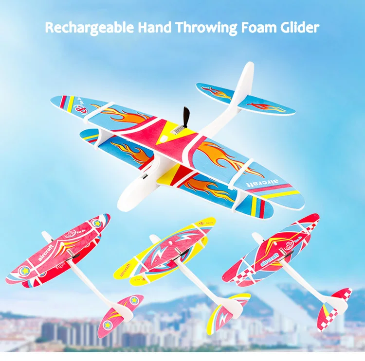 Diy Biplane Glider Epp Foam Hand Throwing Aircraft Powered Flying Plane