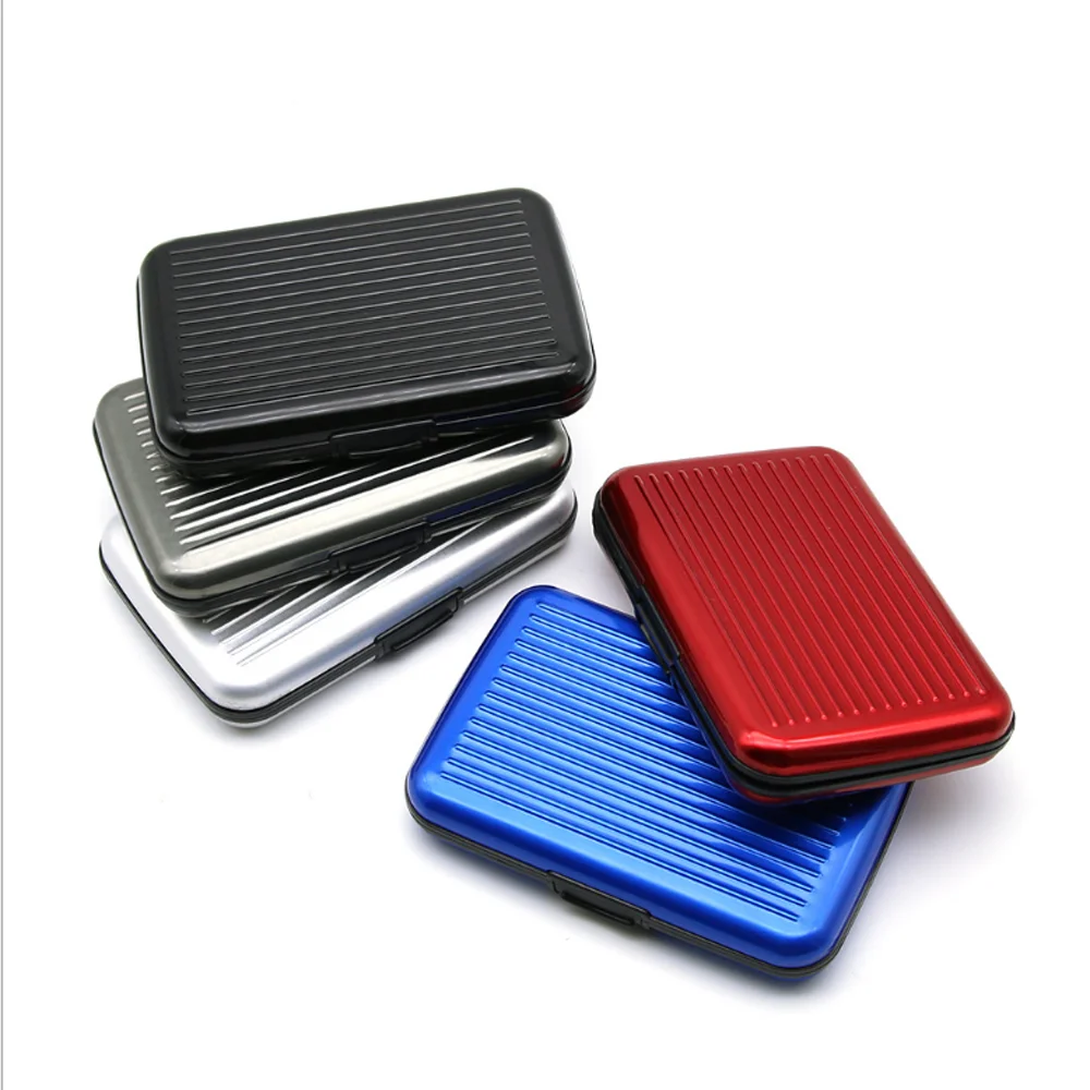 

On stock rfid blocking aluminum case wallet credit card holder