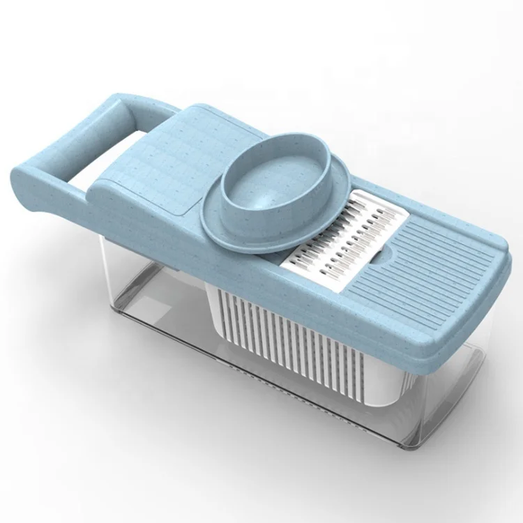 

Multi-function Plastic ABS Vegetable and Fruit Dicer Chopper Slicer with Blade, Blue red