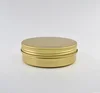 2017 Wholesale screw thread 100ml round aluminum jar cosmetic container customized color black gold white