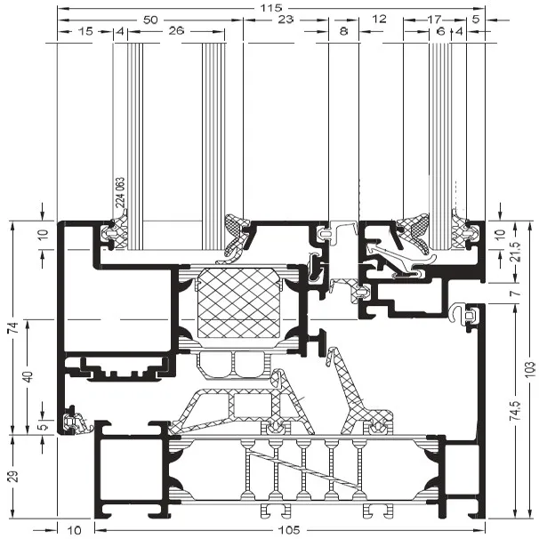 Minglei European Standard Windows High Efficient Thermal break aluminum Triple glass Tilt&Turn windows details