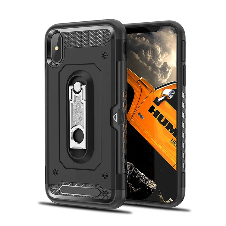 

Heavy Duty Armor Phone Cover for iphone X metal kickstand case