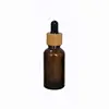 amber glass bottle with dropper 30 ml essential oil bottle bamboo packaging 30 ml glass dropper bottle