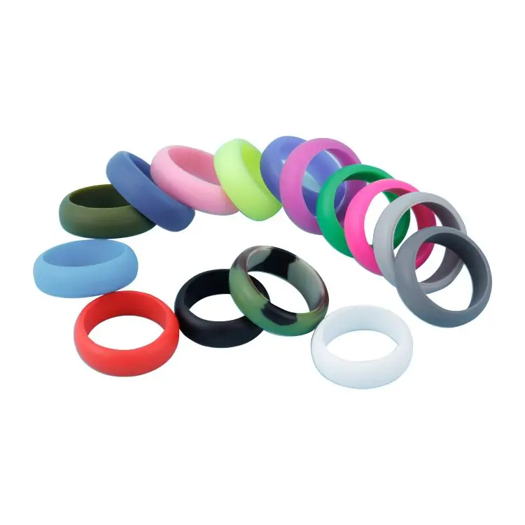 

high quality silicone wedding ring for women, Red;blue;colorful