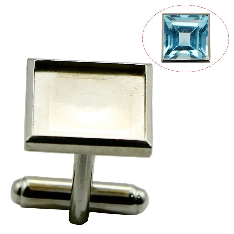 

Beadsnice ID 30931 925 sterling silver jewelry findings 16x16mm fit 13.5x13.5mm square sold by PC cufflink blank