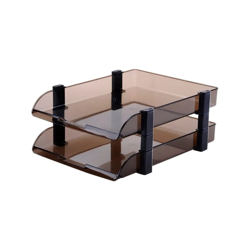 
US 5022 Folding Office File Tray 2 Layers Plastic Letter Organizer Desktop Paper Sorter 