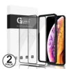 for iPhone XI X XS XR Max 2 Packs Glass 3D Full Frame Premium Tempered 9H Hardness PET Soft Edge Super Easy Apply for iPhone